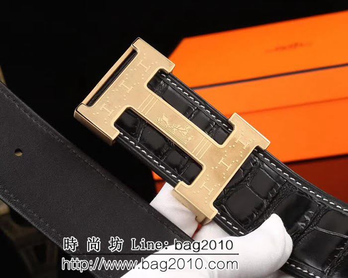 愛馬仕HERMES 海外代購最熱系列 牛皮肚皮紋 高端男士皮帶 HHG1669